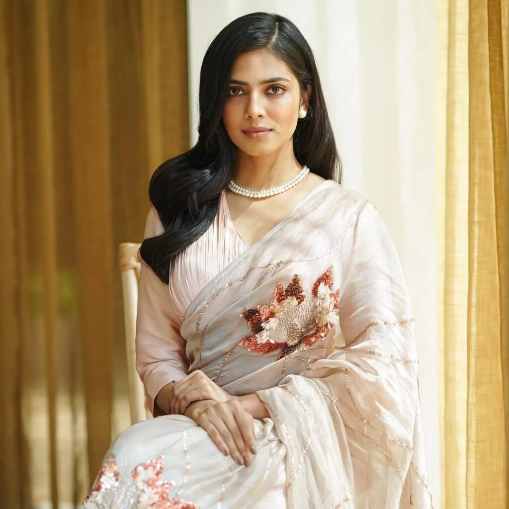 Malavika Mohanan in white saree